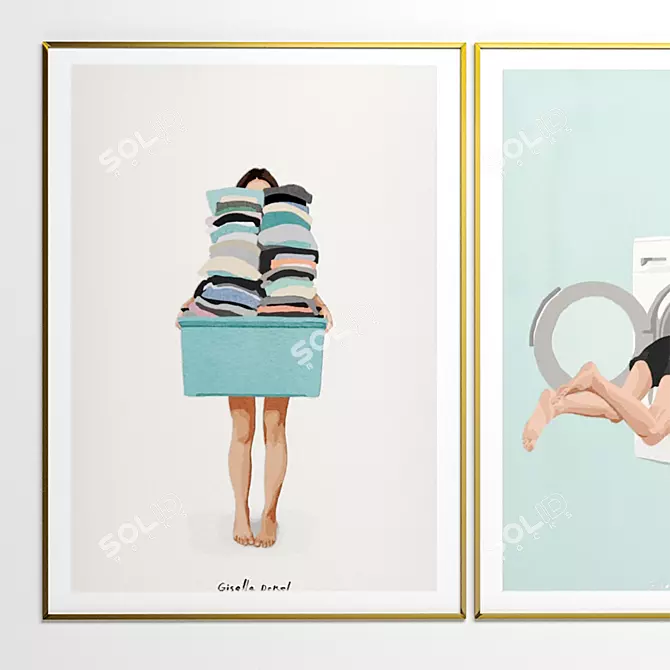 Modern Art Frames Set Collection 3D model image 2