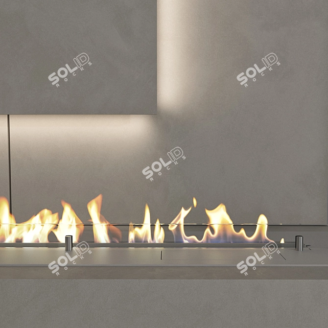 3D TV Wall Set with Samsung TV 3D model image 3