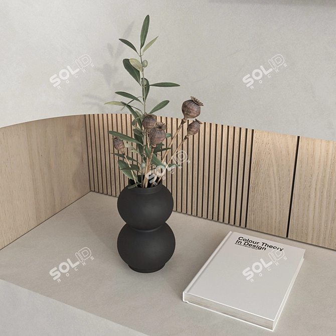 3D TV Wall Set with Samsung TV 3D model image 4