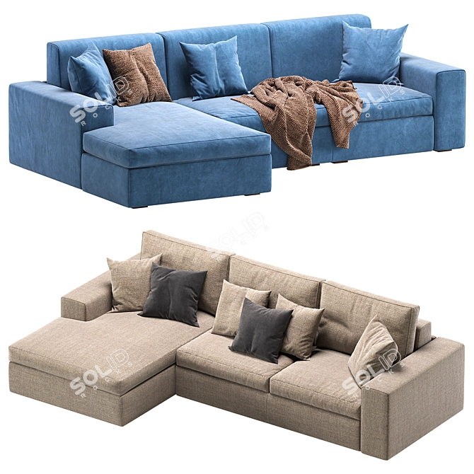 Modern Corner-Fold Sofa by Cazarina 3D model image 1