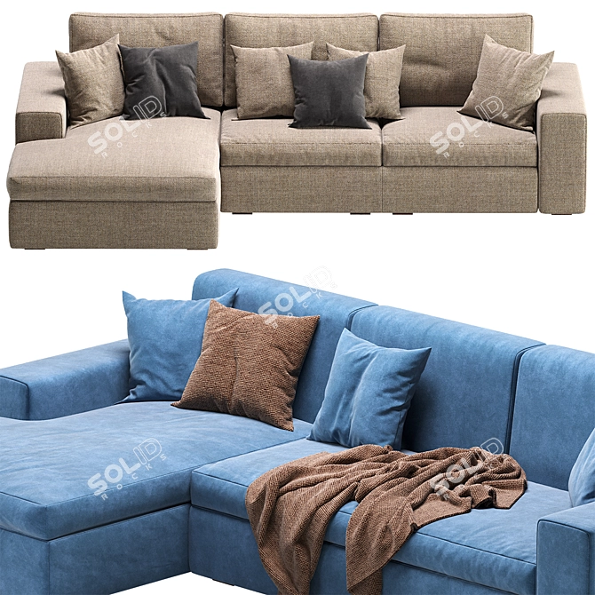 Modern Corner-Fold Sofa by Cazarina 3D model image 2