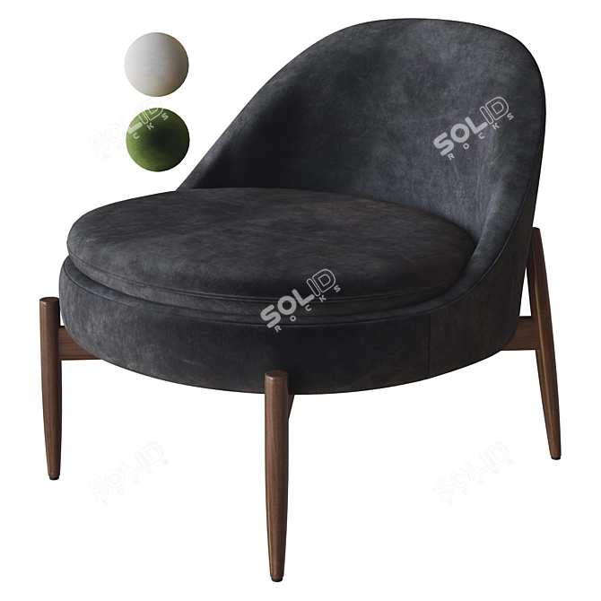 Minotti Sendai Armchair 3D Model 3D model image 1