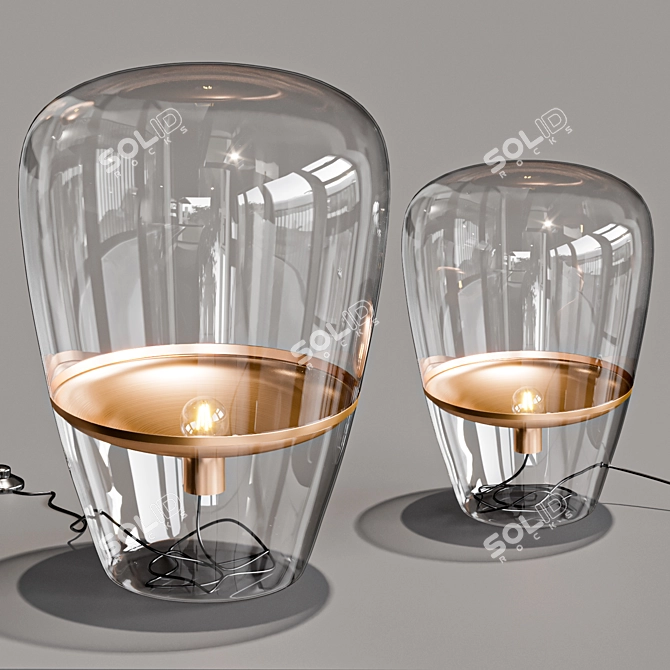 Blown Glass Balloons Lamp 3D model image 3