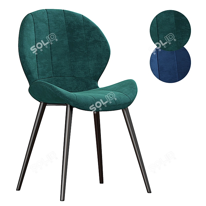 Plush Mika Kitchen Chair 3D model image 1