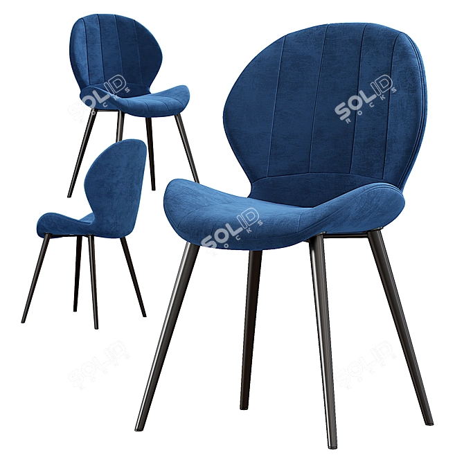Plush Mika Kitchen Chair 3D model image 2