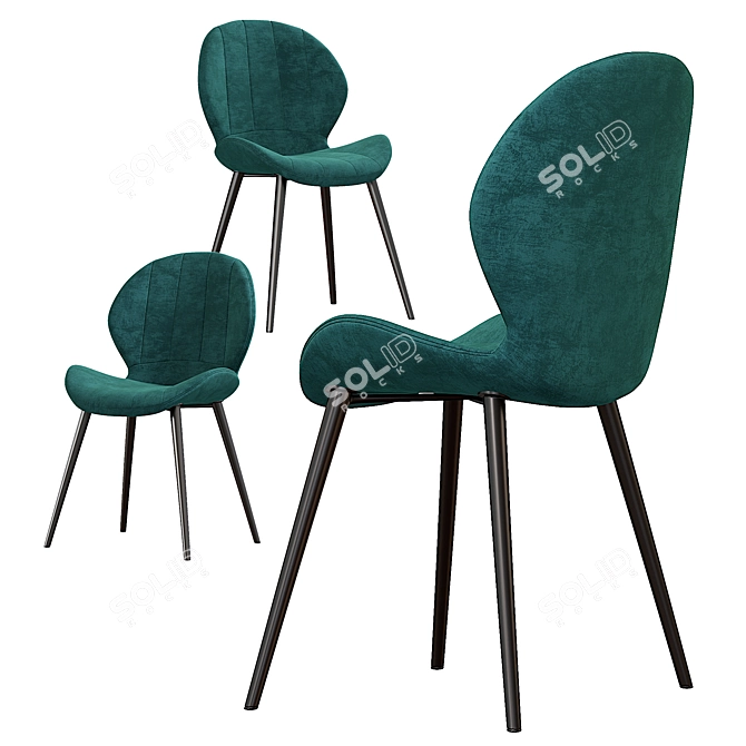 Plush Mika Kitchen Chair 3D model image 3