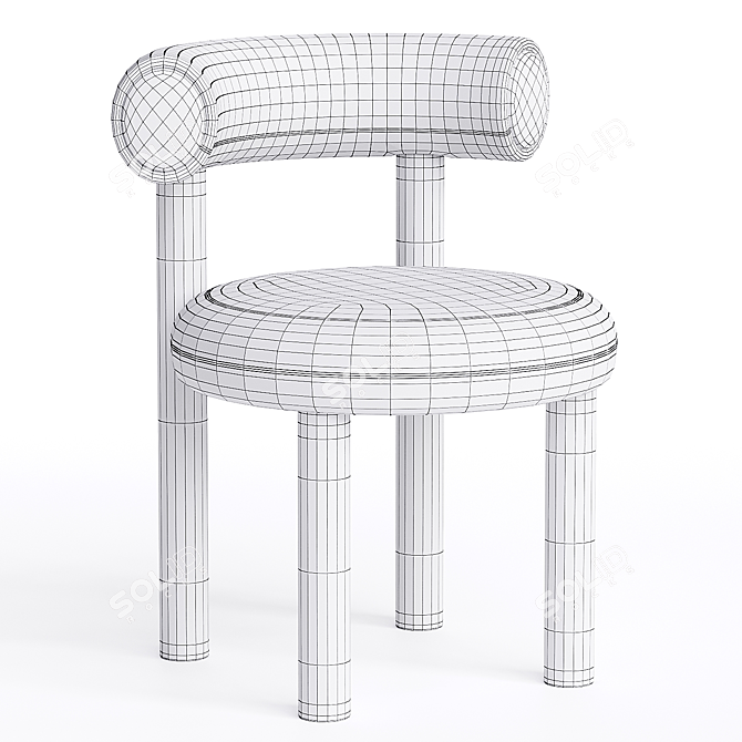 Modern Fat Dining Chair 2014 3D model image 3