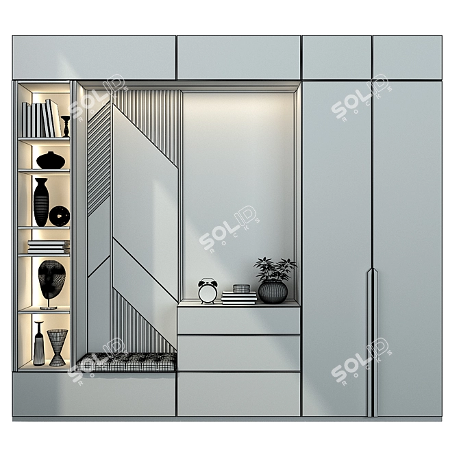 Modern TV Wall Decor MLK-13 3D model image 2