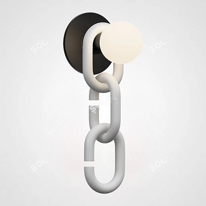 Chain Wall White Wall Light 3D model image 4