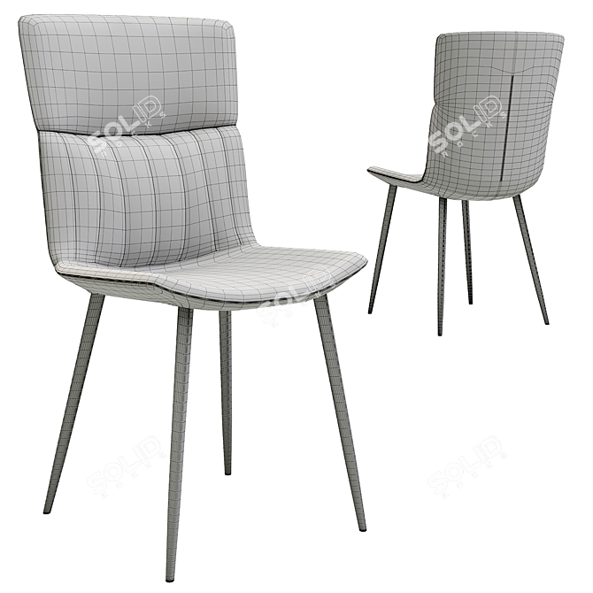 Modern Faux Leather Dining Chair 3D model image 4