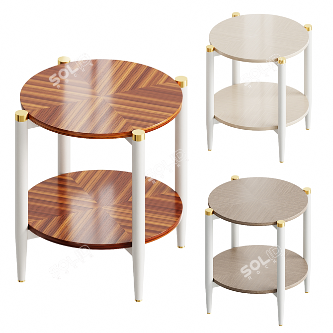 Symmetrical Marquetry Side Table 3D model image 1