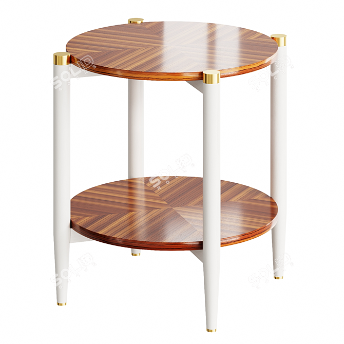 Symmetrical Marquetry Side Table 3D model image 3