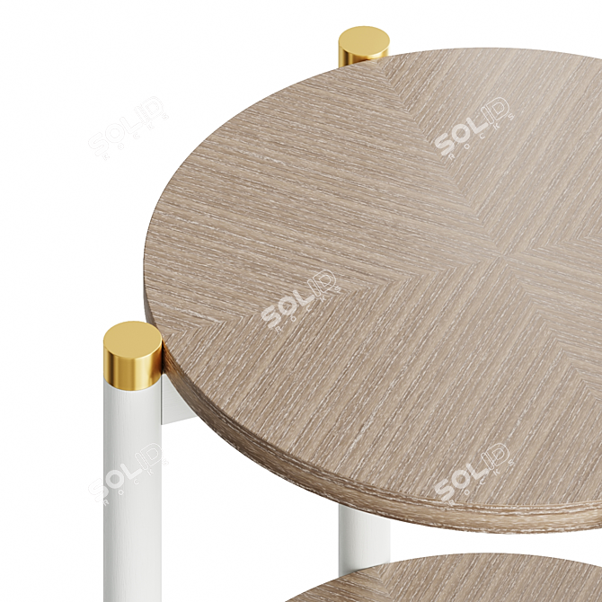 Symmetrical Marquetry Side Table 3D model image 7