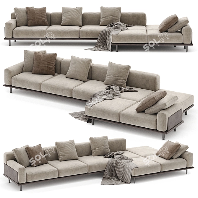 Meridiani Timothy Sofa: Spacious Elegance 3D model image 2