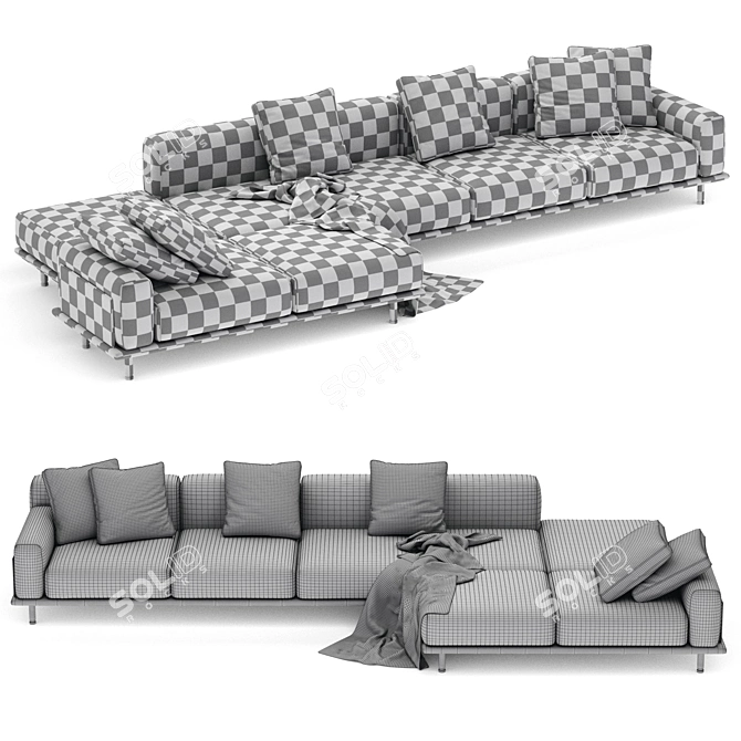 Meridiani Timothy Sofa: Spacious Elegance 3D model image 3