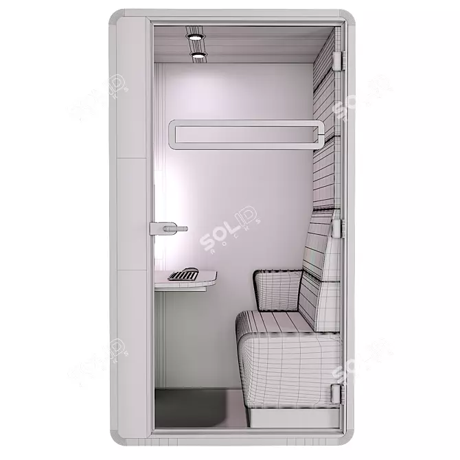 HushHybrid: Versatile Mobile Workplace 3D model image 5