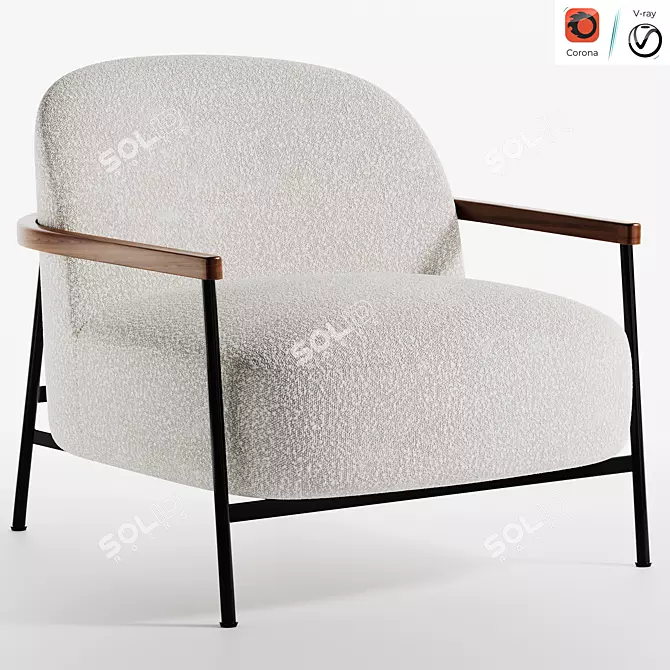 Sophisticated Sejour Lounge Chair 3D model image 1