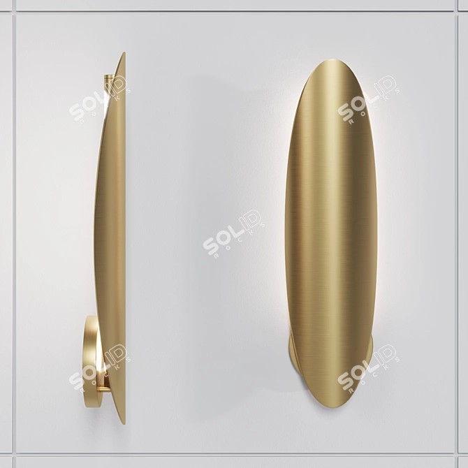 Oval Brass Wall Sconce AMULET 3D model image 2