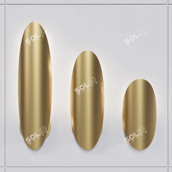 Oval Brass Wall Sconce AMULET 3D model image 3