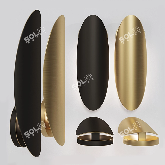 Oval Brass Wall Sconce AMULET 3D model image 7