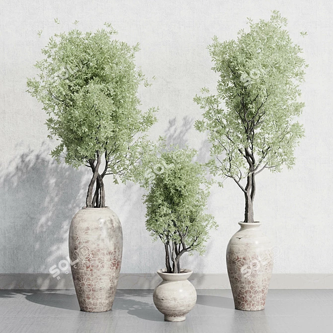 Rustic Olive Tree Outdoor Decor 3D model image 3