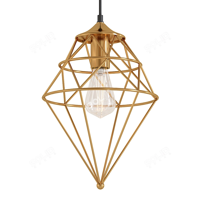 Elegant Gem Filament Ceiling Light 3D model image 1