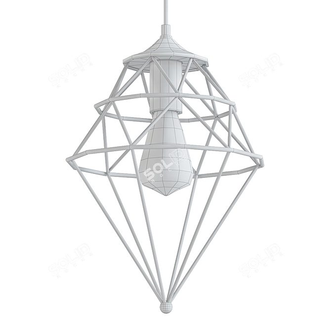 Elegant Gem Filament Ceiling Light 3D model image 2