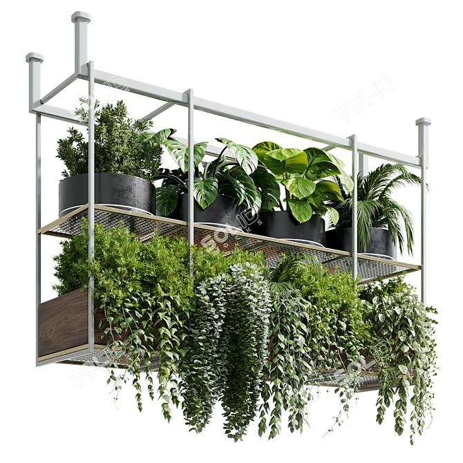 Modern Metal Hanging Plant 327 3D model image 1