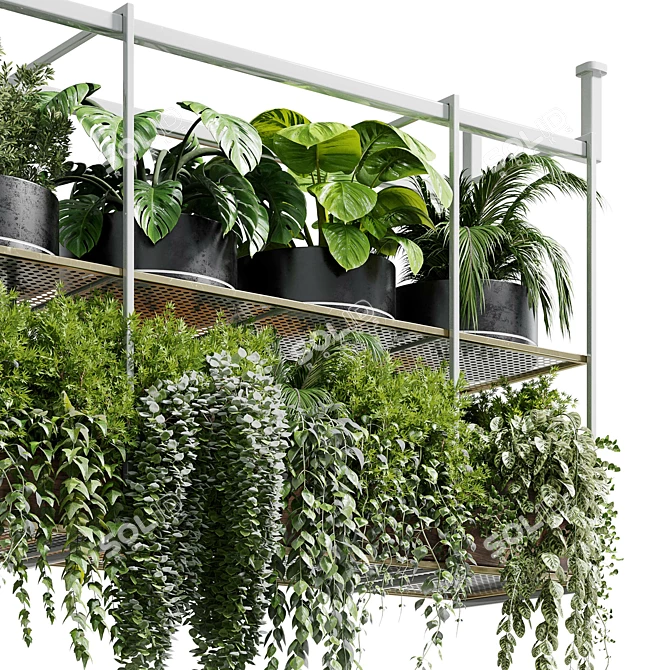 Modern Metal Hanging Plant 327 3D model image 3