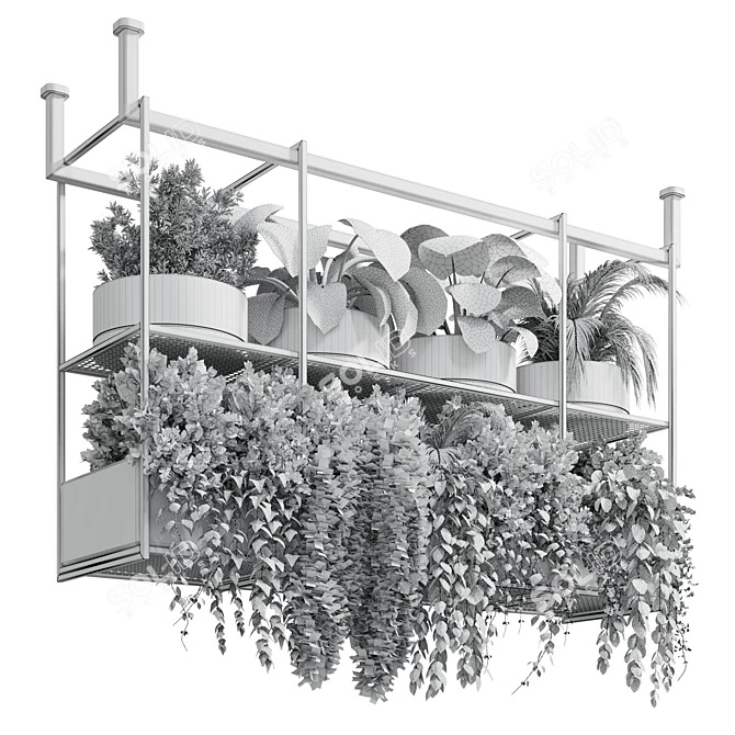 Modern Metal Hanging Plant 327 3D model image 4