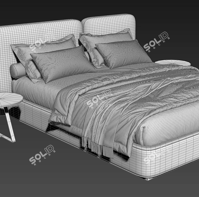 Contemporary Dunes Bed Design 3D model image 4