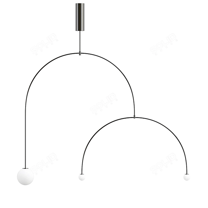 Modern 3D Model Lines Lamp 3D model image 1