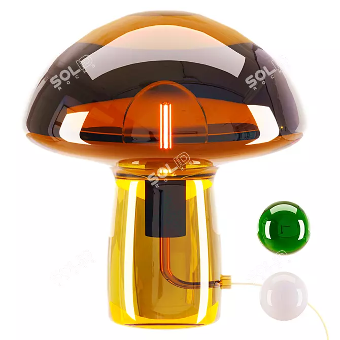 Retro Mushroom Table Lamp 3D model image 1