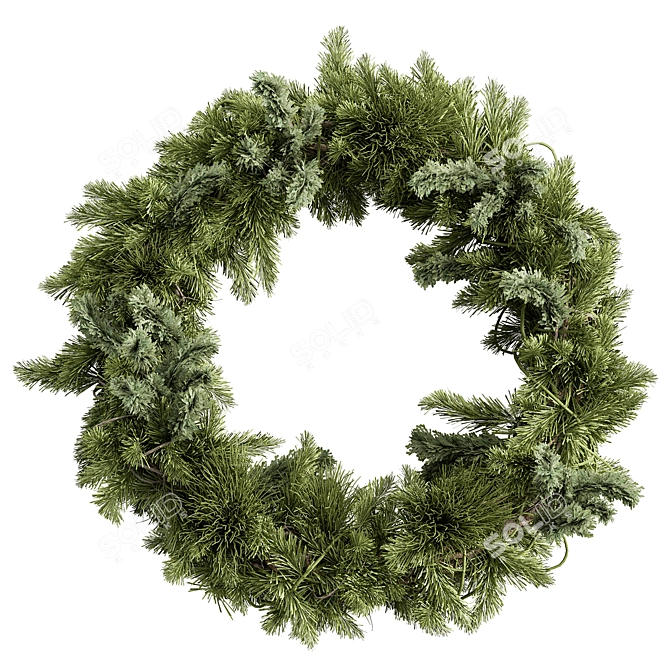 Pine Leaf Wreath Set 13 3D model image 1