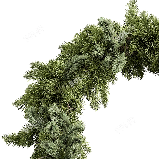 Pine Leaf Wreath Set 13 3D model image 2