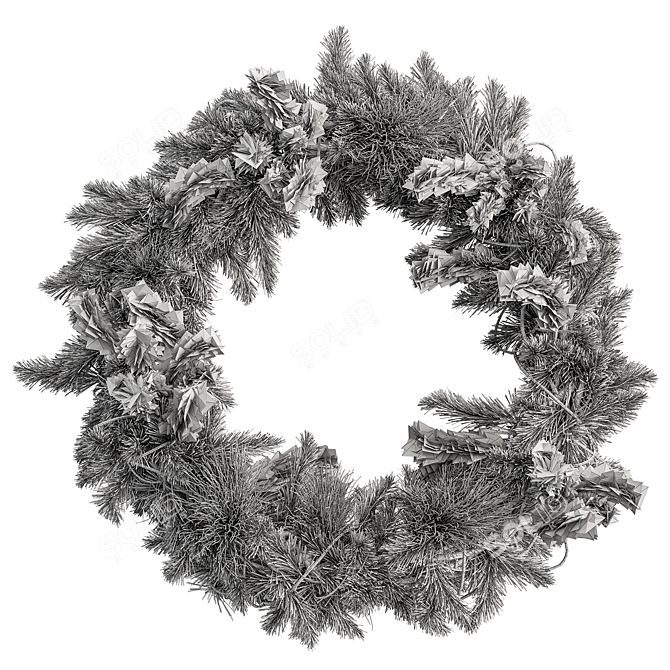 Pine Leaf Wreath Set 13 3D model image 4