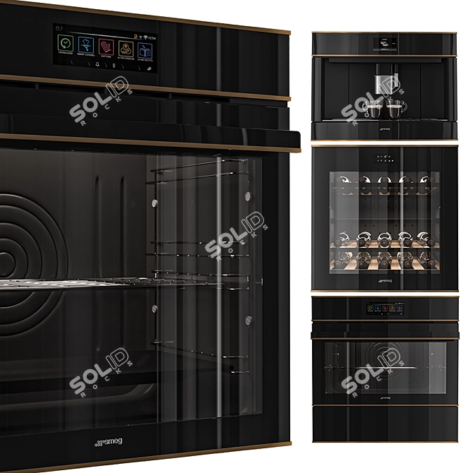 Smeg Dolce Stil Novo Kitchen Set 3D model image 1