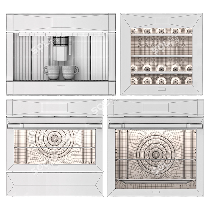 Smeg Dolce Stil Novo Kitchen Set 3D model image 5