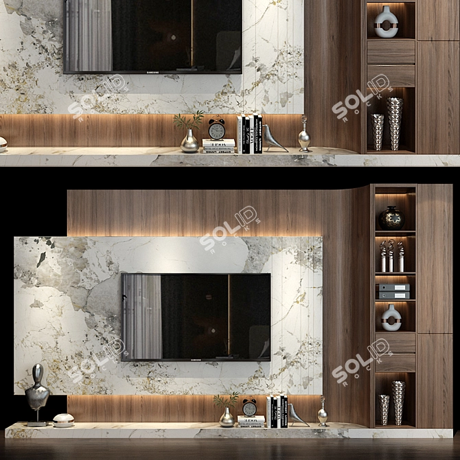  Adjustable Modern TV Shelf 3D model image 1