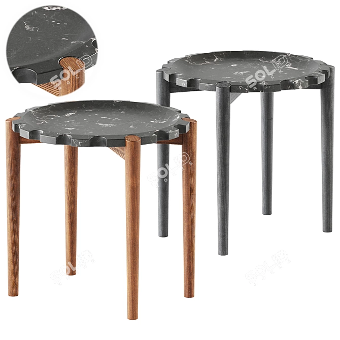 Modern Gris Alvito Side Table 3D model image 1