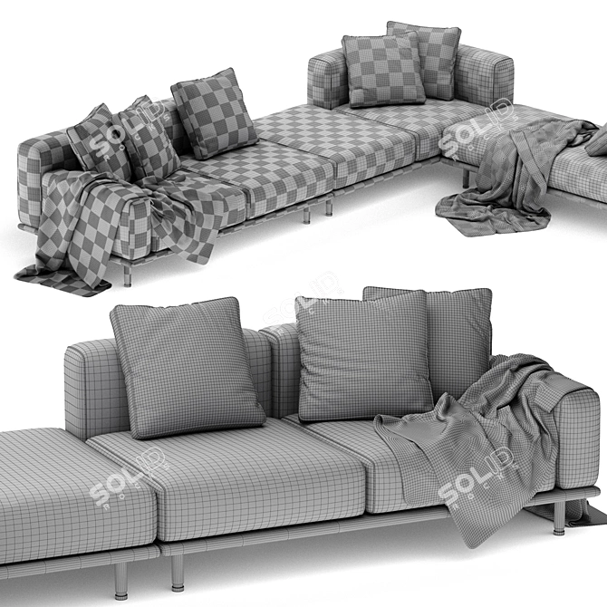 Meridiani Timothy Corner Sofa 3D model image 3