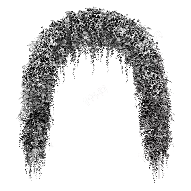 Elegant Wedding Arch Decor Piece 3D model image 2