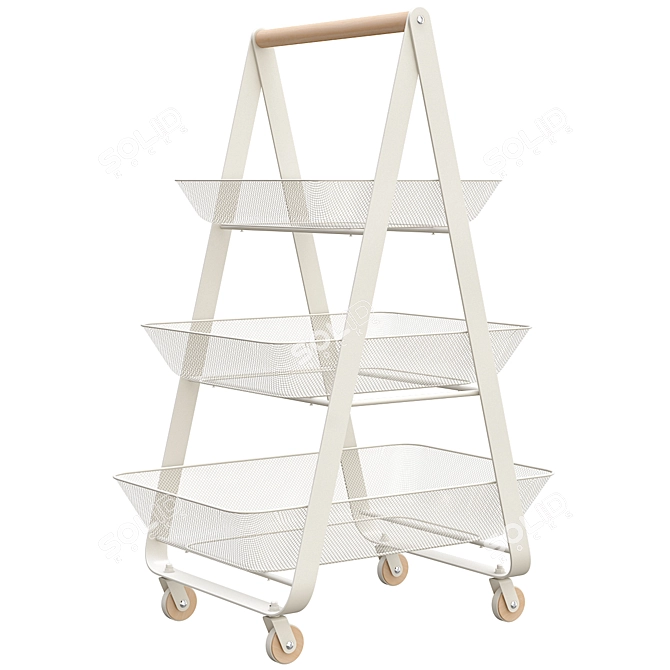 Risatorp Utility Cart White IKEA 3D model image 1