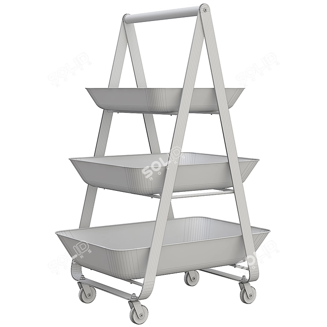 Risatorp Utility Cart White IKEA 3D model image 3