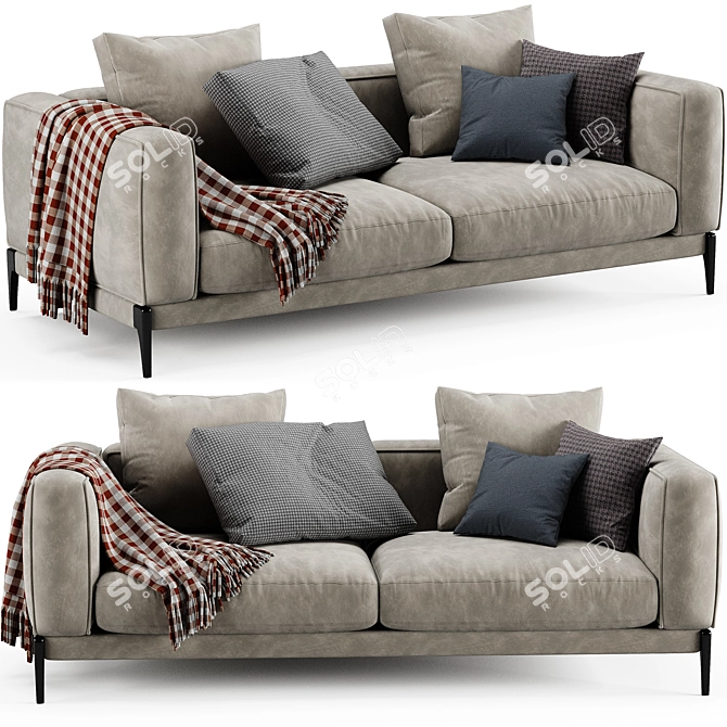 Modern Flexform Romeo 2-Seater Sofa 3D model image 1