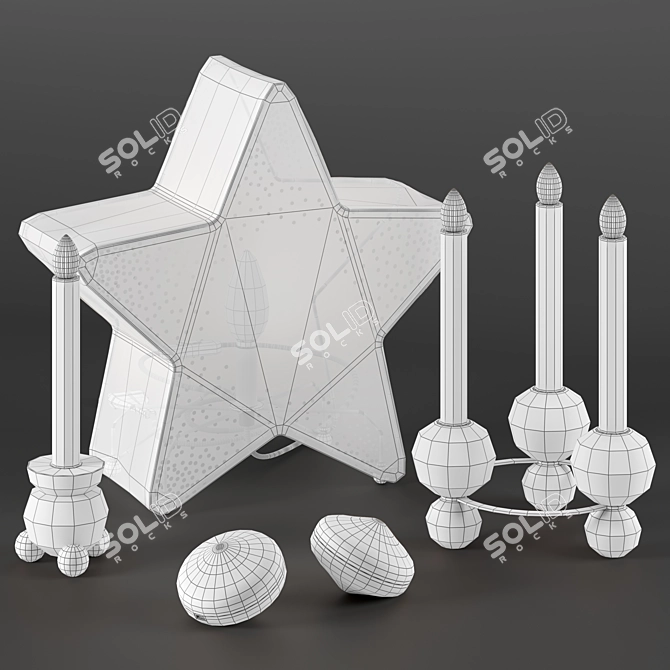 Nordic-inspired LED Decor Set 3D model image 2