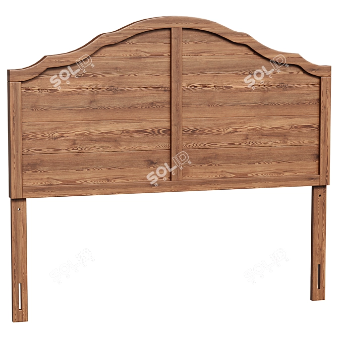  Vintage Ash Wood Headboard 3D model image 1