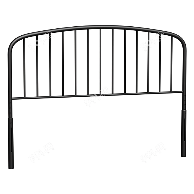  Modern Metal Queen Headboard Black 3D model image 1