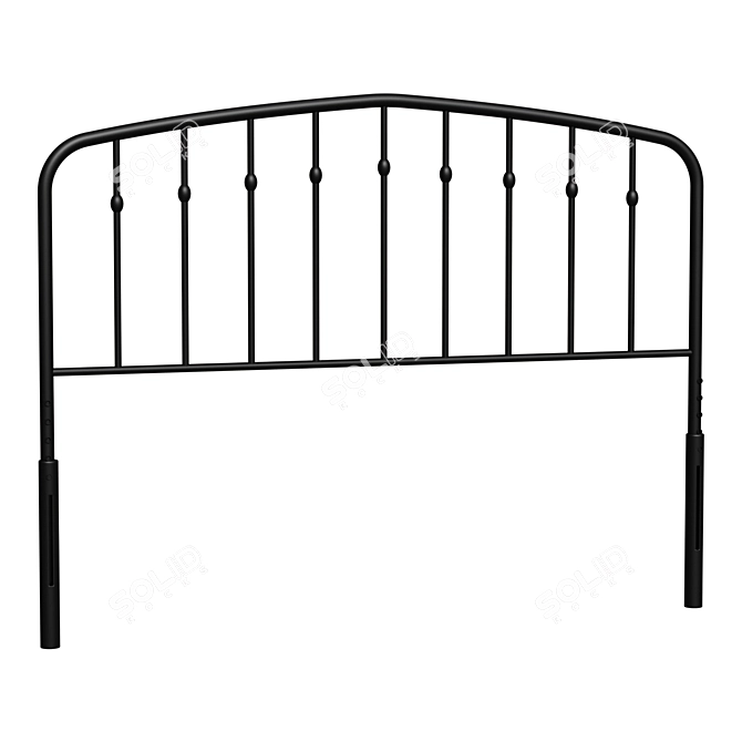 Modern Metal Bed Headboard, Black 3D model image 1