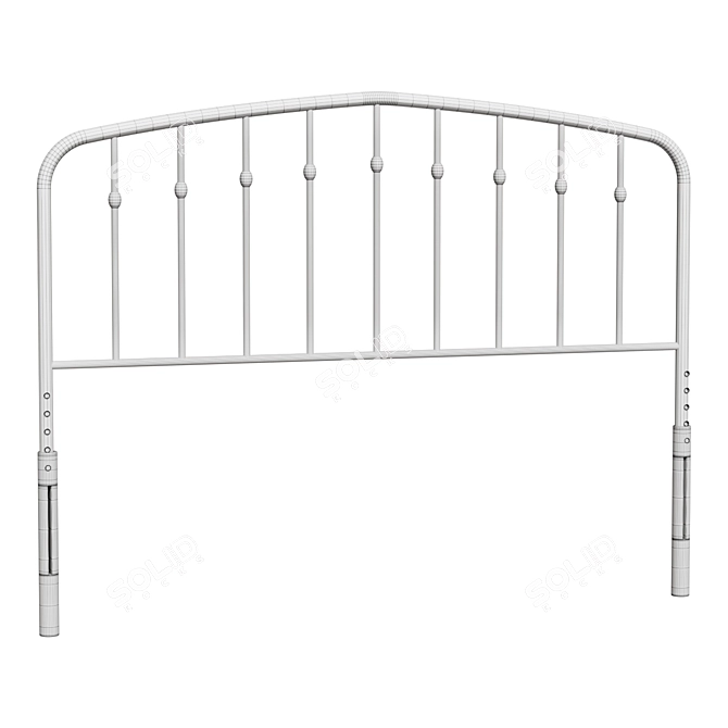 Modern Metal Bed Headboard, Black 3D model image 2